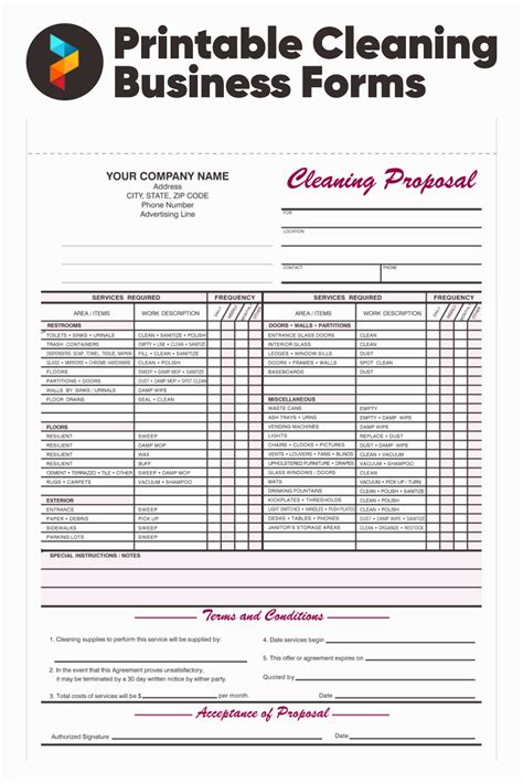 Free Printable Cleaning Business Forms
